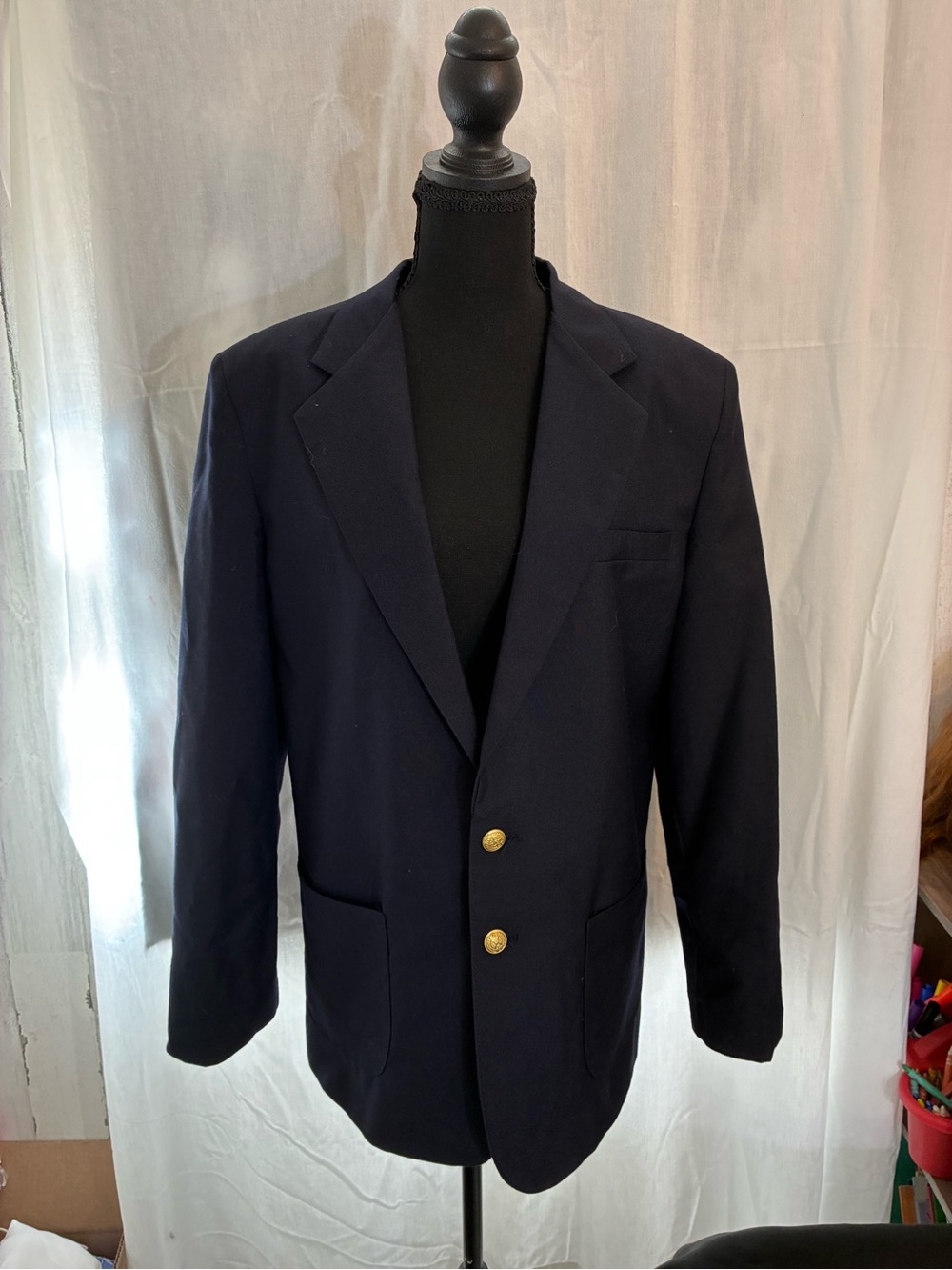 Boys Youth Sz 20 pants are husky. Suit includes navy suit coat charcoal pants
